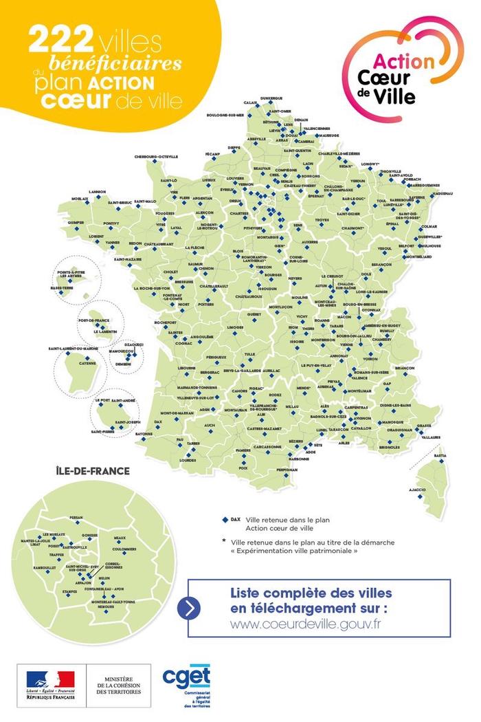 Montbeliard, carte Action Coeur de ville