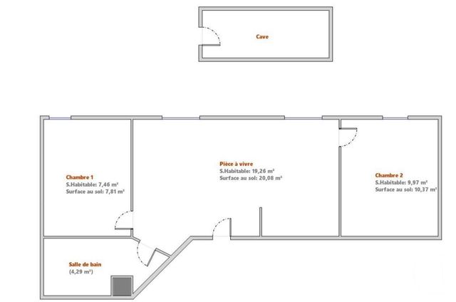 Appartement F2 à louer - 3 pièces - 40.98 m2 - COUTHENANS - 70 - FRANCHE-COMTE - Century 21 Agence De La Gare