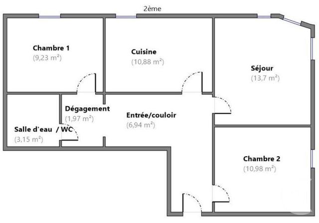 Appartement F3 à louer - 3 pièces - 56.85 m2 - MONTBELIARD - 25 - FRANCHE-COMTE - Century 21 Agence De La Gare